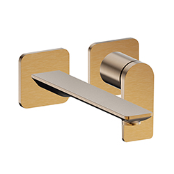 FAÇADE MITIGEUR LAVABO ENCASTRÉ BEC DE 225 MM OR ROSE BROSSE