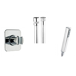 #KIT APPLIQUE+FLEXIBLE+DOUCHETTE CARREE CUBE CHROME
