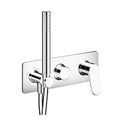 FACADE EXTERNE DOUCHE MURALE 2 SORTIES SS MECANISME CHROME