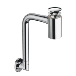 SIPHON GAIN DE PLACE BONDE U&D LAVABO AVEC OU SANS TROP PLEIN CHROME*