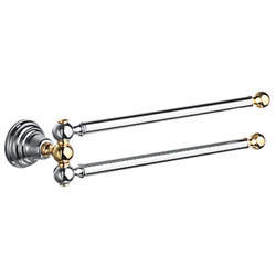 #PORTE SERVIETTE MUSEO DOUBLE ARTICULE CHROME/OR