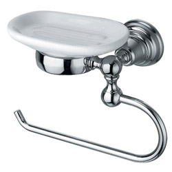 #PORTE SERVIETTE MUSEO AVEC PORTE SAVON CERAMIQUE CHROME