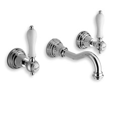 #LAVABO CANOVA ELITE MURAL 3 TROUS CHROME + VIDAGE UP&DOWN