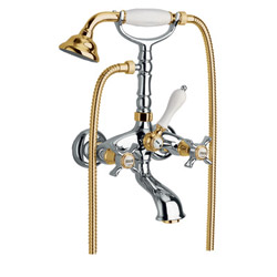 BAIN/DOUCHE CHAMBORD + ACCESSOIRES CHROME/OR***FIN DEF
