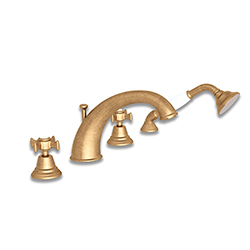 BAIN/DOUCHE CHAMBORD 4 TROUS SUR GORGE VIEUX BRONZE