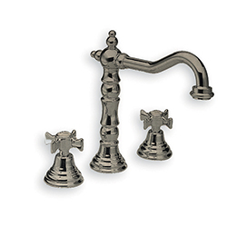 LAVABO CHAMBORD 3 TROUS BEC POTENCE METAL BROSSE +VIDAGE
