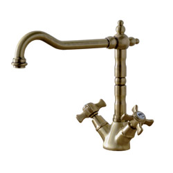 EVIER CHAMBORD RETRO BEC POTENCE MOBILE VIEUX BRONZE
