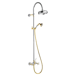 COLONNE DE DOUCHE CHAMBORD RETRO COMPLETE OR ROSE BROSSE PVD