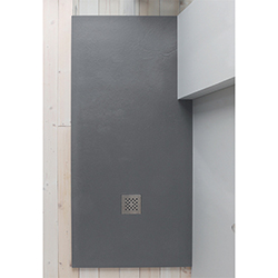 #RECEVEUR DOUCHE MARMORESINA GRIS CIMENT 90120H25