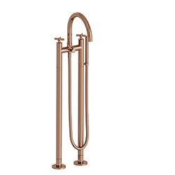#MELANGEUR BAIN DOUCHE SUR PIED CROSS ROAD OR ROSE