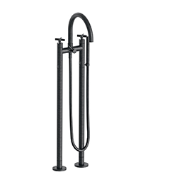 MELANGEUR BAIN DOUCHE SUR PIED CROSS ROAD CHROME NOIR BROSSE