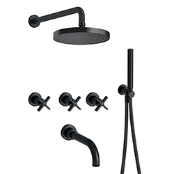 #BAIN/DOUCHE ENCASTRE 3 SORTIES CROSS ROAD COMPLET BLACKMAT***FIN