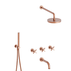 BAIN/DOUCHE ENCASTRE 3 SORTIES CROSS ROAD OR ROSE BROSSE***FIN
