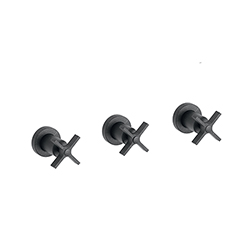 DOUCHE CROSS ROAD ENCASTRE MELANGEUR 2 SORTIES CHROME NOIR BROSSE
