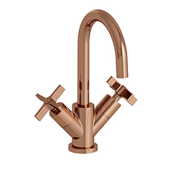 #LAVABO CROSS ROAD MELANGEUR MONOTROU + VIDAGE OR ROSE