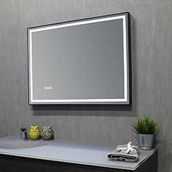 MIROIR RECTANGLE ELEGANCE CADRE SILVER AVEC SENSOR ***FIN