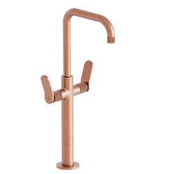 MELANGEUR LAVABO EAST SIDE TALL AVEC VIDAGE OR ROSE BROSSE***FIN