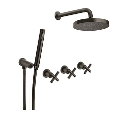 #DOUCHE EXECUTIVE ENCASTREE 2 SORTIES NOIR
