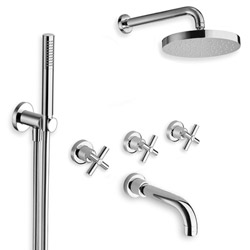 BAIN/DOUCHE EXECUTIVE ENCASTRE 3 SORTIES CHROME