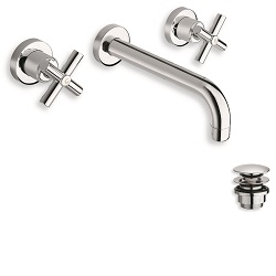 LAVABO EXECUTIVE MURAL SMALL 3 TROUS CHROME + VIDAGE SANS M