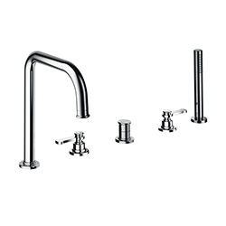 BAIN/DOUCHE  2 TROUS SUR GORGE CHROME