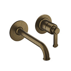 MITIGEUR LAVABO ENCASTRÉ AVEC ROSACES  BEC DE 185 MM VIEUX BRONZE MAT