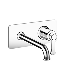 MITIGEUR LAVABO ENCASTRÉ AVEC PLAQUE BEC DE 225 MM CHROME