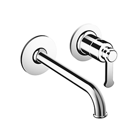 MITIGEUR LAVABO ENCASTRÉ AVEC ROSACES  BEC DE 225 MM CHROME