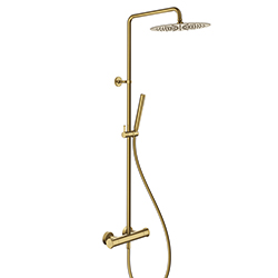 COLONNE DE DOUCHE THERMOSTATIQUE CORPS FROID OR BROSSE