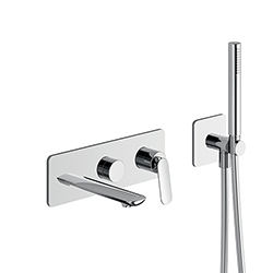 FACADE ENCASTRÉE BAIN DOUCHE 2 SORTIES CHROMÉ