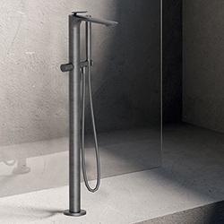BAIN DOUCHE MITIGEUR MONOCOLONNE MÉTAL BROSSÉ