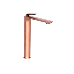 MITIGEUR LAVABO HAUT AVEC VIDAGE UP&DOWN® OR ROSE BROSSÉ