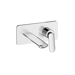 FAÇADE MITIGEUR LAVABO ENCASTRÉ AVEC PLAQUE BEC DE 185 MM CHROMÉ