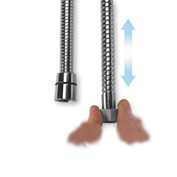 FLEXIBLE EXTENSIBLE DOUBLE AGRAFAGE FF1/2" 150-200 CM CHROME