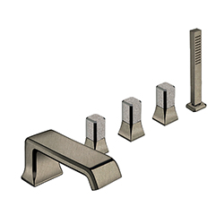 #MELANGEUR BAIN DOUCHE SUR GORGE 5 TROUS ITALY POIGNEE QUARTZ VELOUR