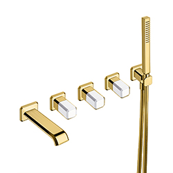 #BAIN DOUCHE ENCASTRE ITALY DORE POIGNEES CALACATA