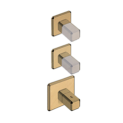 #FACADE MITIGEUR THERMO ENCASTRE ITALY OR ROSE BROS/ CALACATTA PD7020
