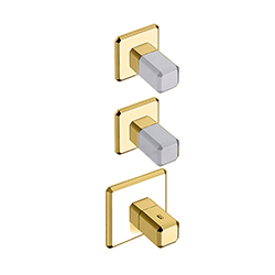 #FACADE MITIGEUR THERMOSTAQUE ENCASTRE ITALY DORE/ CALACATTA PD70200