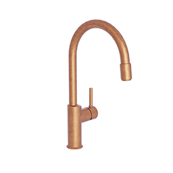 EVIER CUCINA BEC HAUT AERATEUR AMOVIBLE OR ROSE BROSSÉ