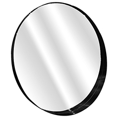 MIROIR CADRE ROND METALLIQUE NOIR MAT