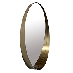 MIROIR ROND AVEC CADRE LAITON BROSSÉ