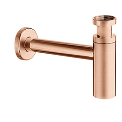 SIPHON LAVABO DROIT LUXE LAITON DESIGN 35 CM OR ROSE BROSSE