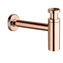 SIPHON LAVABO DROIT LUXE LAITON DESIGN 35 CM OR ROSE