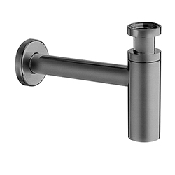 SIPHON LAVABO DROIT LUXE LAITON DESIGN 35 CM METAL BROSSE