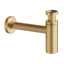 SIPHON LAVABO DROIT LUXE LAITON DESIGN 35 CM OR BROSSE 