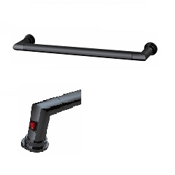 SECHE SERVIETTE SERENO ELEC 1 BARRE NOIR MAT AV/ INTERRUPTEUR 500 MM