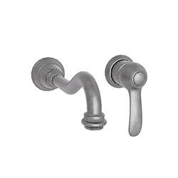 #LAVABO MUSEO MURAL 2 TROUS ENCASTRE METAL BROSSE + VIDAGE UP&DOW**F