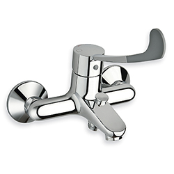 #MITIGEUR BAIN DOUCHE MURAL POIGNEE SOUPLE CHROME***fin DEF