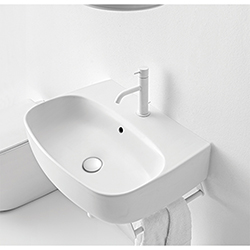 #LAVABO SUSPENDU NOLITA AVEC PLAGE 50X45 WHITE MAT