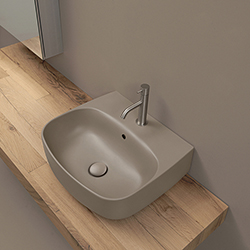 LAVABO SUSPENDU NOLITA AVEC PLAGE 50X45 NOCCIOLA